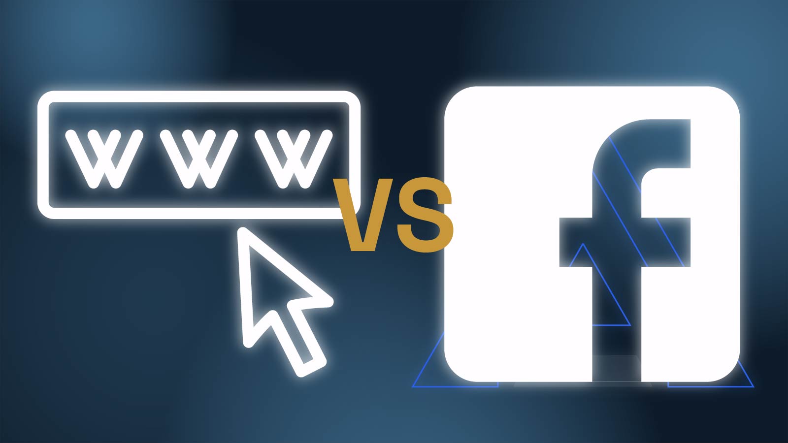 A Facebook business page next to a real business website