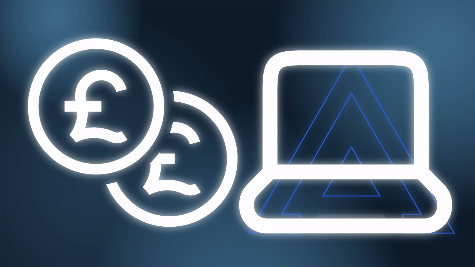Pound coins and a laptop illustrating UK small business website costs in 2026